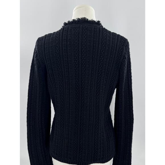Express Black Sweater Jacket Lady Gold Button Knit Cardigan M Grannycore NWOT - Picture 4 of 9